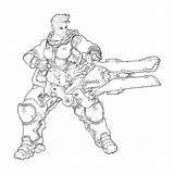 Overwatch Coloring Pages Zarya sketch template