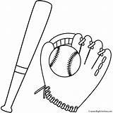 Baseball Bat Coloring Glove Pages Sports Color Ball Kids Print Printable Bats Father Fathers Activity Cartoon Children Bigactivities Football Large sketch template