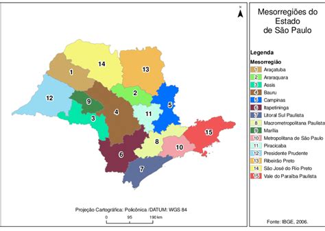 Mapa Das Mesorregiões Do Estado De São Paulo Download