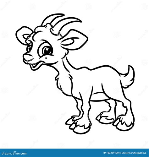 goat coloring page animal cartoon stock illustration illustration