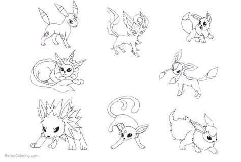 pokemon eevee evolutions coloring pages  printable coloring pages