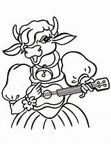 Cow Coloring Guitar Pages Playing Cute Ukelele Clipart Cartoon Colouring Sheet Cliparts Library Cows Cartoons Gif Singing Clip Xcolorings Popular sketch template