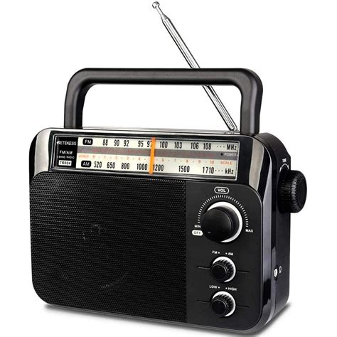 retekess tr  fm radio portable radios   receptionblack