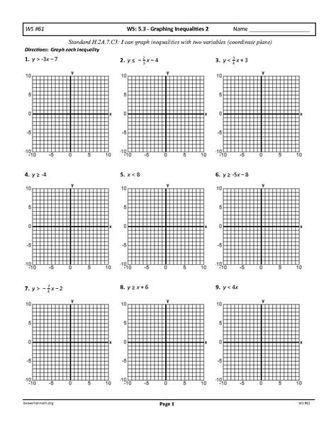graphing linear equations worksheets  worksheetocom