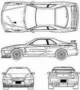 Nissan R34 Skyline Blueprints Gt Car Clipart Gtr Blueprint 1999 Coupe Cliparts Clip Clipground Library sketch template