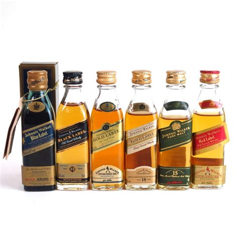 johnnie walker miniature collection   cl whisky auctioneer
