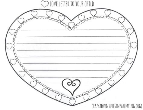 love letter   child valentines day printable