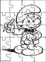 Jigsaw Smurfen Smurfs sketch template