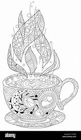 Zentangle Teacup sketch template