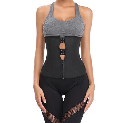 2020 sexy corset body shaper latex waist trainer zipper hooks underbust