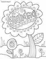 Grandma Coloring Pages Happy Grandparents Birthday Nana Mothers Grandpa Doodle Alley Print Grandparent Printable Colouring Color Valentines Sheets Holiday Cards sketch template