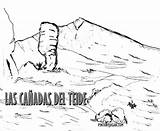 Canarias Colorear Islas Teide Cañadas sketch template