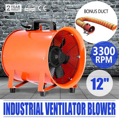 portable industrial axial ventilator blower workshop extractor fan  mm duct hose
