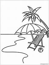Summer Beach Pages Scene Coloring Color Printable sketch template