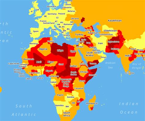 map reveals  worlds    dangerous countries