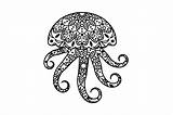 Jellyfish Mandalas sketch template