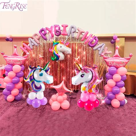 fengrise rainbow unicorn party supplies balloon decor unicorn birthday
