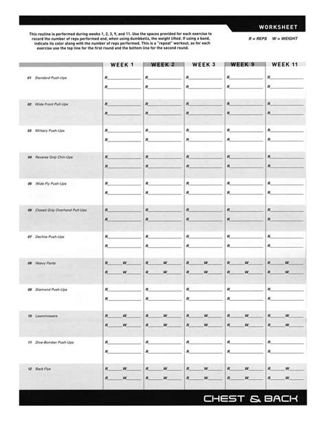 Printable Sample P90x Workout Schedule Form P90x Workout P90x