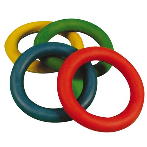 Rubber Quoits Hoop Traditional Fun Play Throwing Coloured Rings Toss