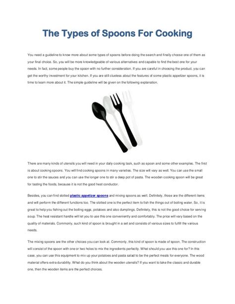 types  spoons  cooking