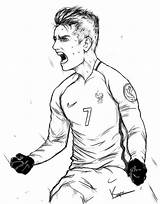 Griezmann Antoine Drawing Euro Deviantart Soccer Players Sketch Getdrawings Zerochan sketch template