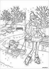 Coloring Pages Barbie Christmas Colouring Printable Book Kids Mermaid sketch template