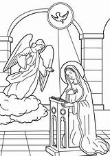 Coloring Mary Virgin Angel Pages Annunciation Kids Maria Adult Catholic Mother La Gabriel Colouring Nativity Color Printable El Choose Board sketch template