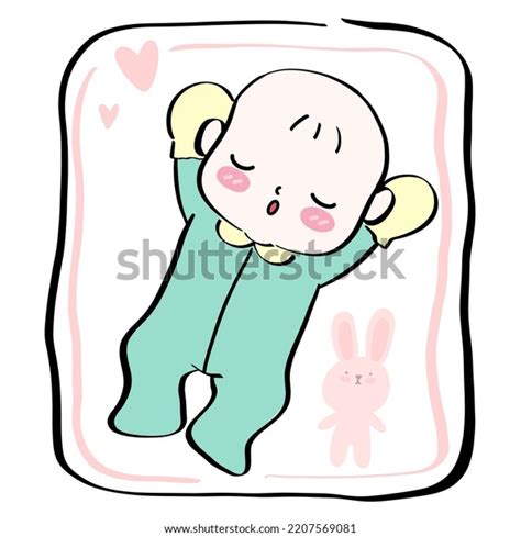 cute cartoon baby sleepingcute child stock illustration