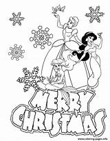 Coloring Disney Christmas Pages Princess Princesses Printable Snowflake Print Color sketch template