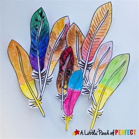 paper feather craft   template   pinch  perfect