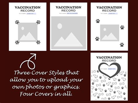 dog vaccination record pet care record vaccine health etsy