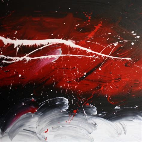 huge canvas abstract painting white red black modern wall art artwork