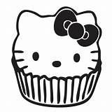Kitty Hello Cupcake Coloring Pages Stickers Cupcakes Clipart Decal Colouring Color Cup Car Decals Ballerina Vinyl Getdrawings Disfrazada sketch template
