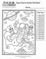 Worksheet Space Color Number Kindergarten Worksheets Planets Stars Printable Outer Learning Math Kids Preschool Pdf Dinosaur sketch template