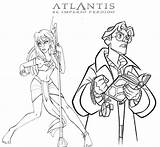 Coloring Atlantis Kida Milo James Disney Pages Lost Empire sketch template