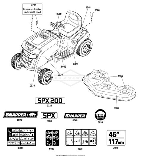 snapper   spx  cm  hp spx lawn tractor lt series export parts