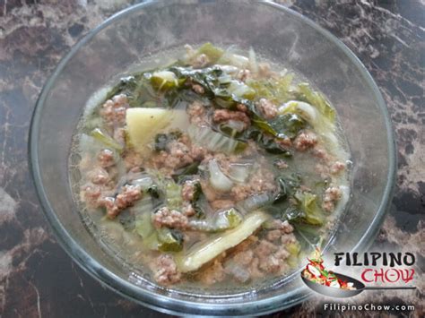 picture of beef and bokchoy soup filipino chow s