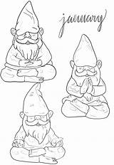 Mushrooms Gnomes sketch template