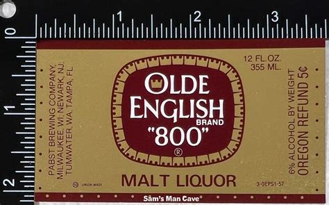 olde english  malt liquor oregon refund label