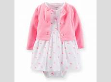 Newborn 3 6 9 12 Months Cardigan & Dress Set Baby Girl Clothes Outfit