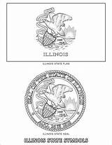 Illinois State Coloring Symbols Pages Printable Categories sketch template