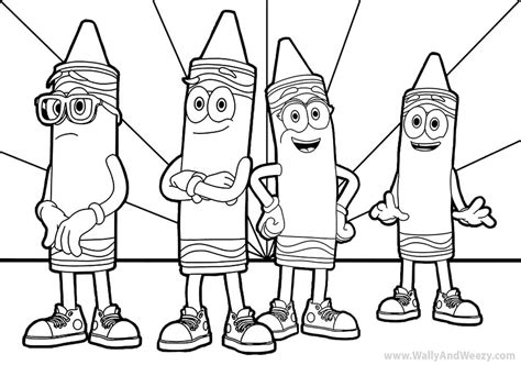 cartoon crayons coloring page  printable coloring pages  kids