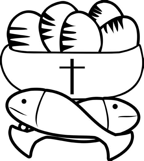 loaves  fishes colouring clipart