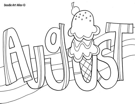 august coloring page images