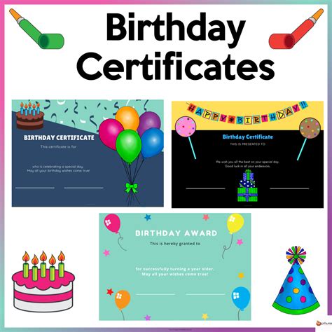 birthday certificate templates  printable