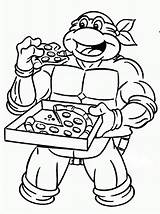 Ninja Turtle Pizza Eating Coloring Pages Printable Turtles Kids Teenage Mutant Categories sketch template