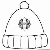 Hat Winter Coloring Clipart Pages Color Colouring Christmas Para Beanie Colorear Invierno Printable Hats Clothing Snowflakes Wooly Template Nieve Clothes sketch template