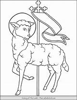 Lamb Victory Jesus Thecatholickid sketch template