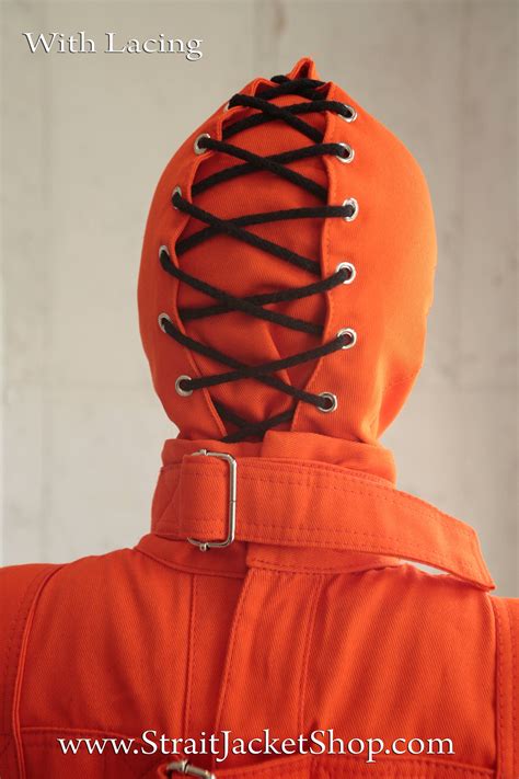 Orange Prison Bondage Straitjacket Mask Laced Zipper Etsy Uk