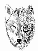 Wolf Mandala Coloring Pages Printable Krissy Tattoo Getcolorings Color sketch template